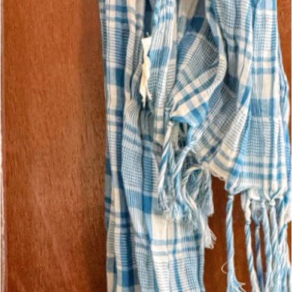 Aeropostale Blue and White Plaid Scarf